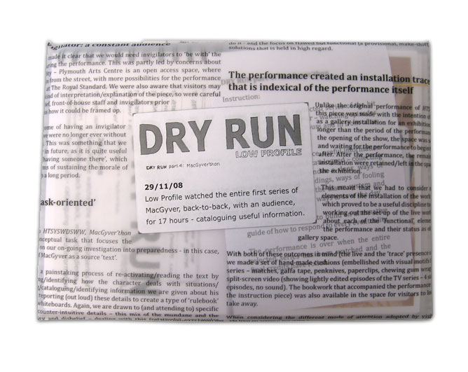 DRY RUN part 4: MacGyver'thon